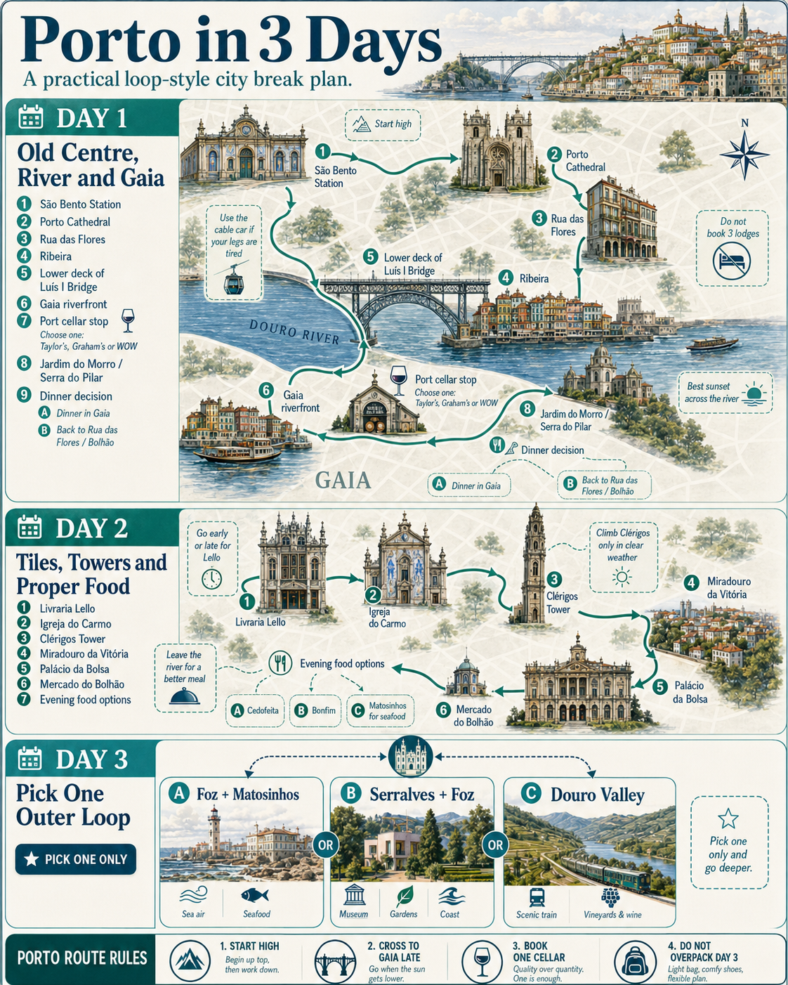 A Practical 3 Day Porto Itinerary​ - city break porto